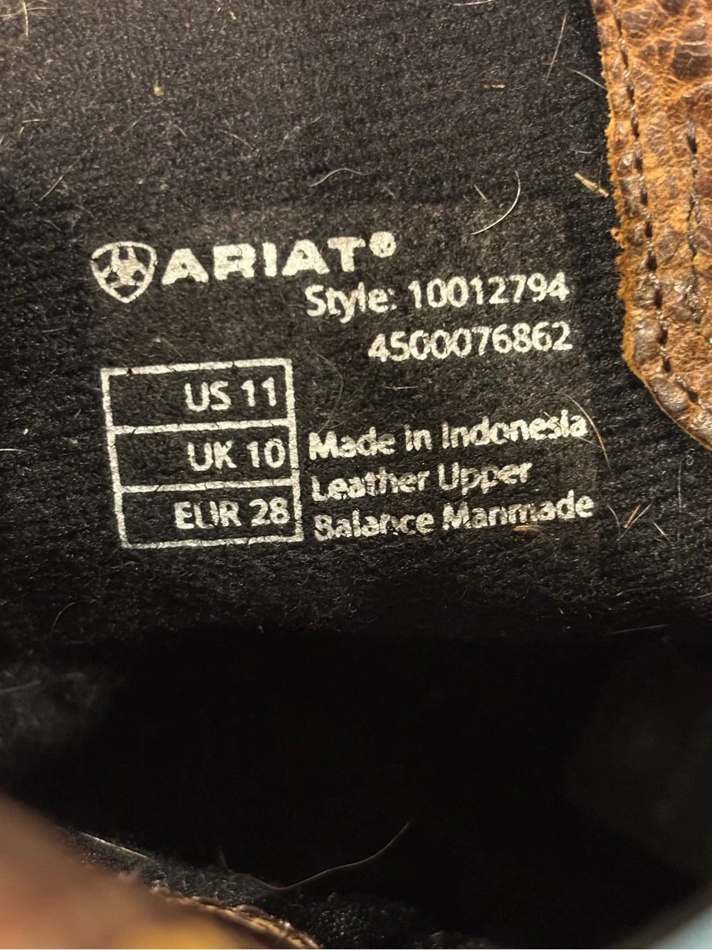 Ariat Kids Tombstone Western Cowboy Boots Brown Blue Square Toe Little Boy 11